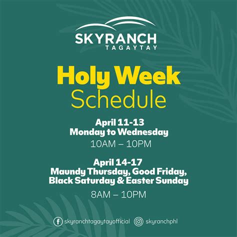 sm holy week schedule 2022